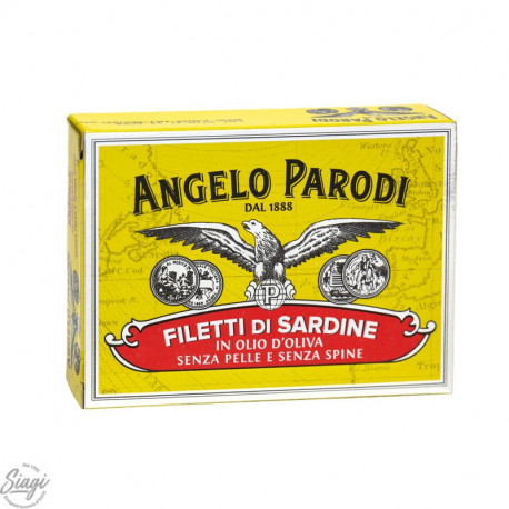 FILETS SARDINES HUILE D'OLIVE 105G ANGELO PARODI