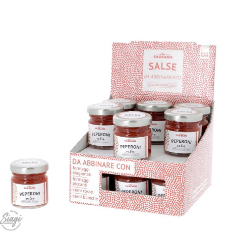 SALSA POIVRON DISPLAY 18x36G LAZZARIS